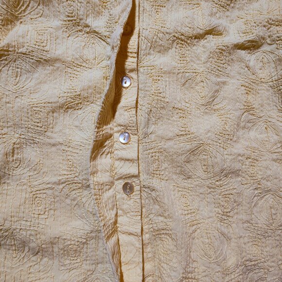 Coldwater Creek Women's Medium Yellow Embroidered Button-down Blouse - Picture 8 of 12